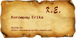 Korompay Erika névjegykártya